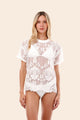 Ivory Encaje Oversize T-Shirt