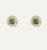 Round Gold Emerald Zircon Studs