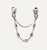 Silver Drop Double Chain Stud