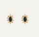 AR09-Flower Sapphire Gold Studs