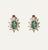 Maxi Emerald Gold Studs