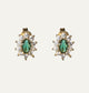Maxi Emerald Gold Studs