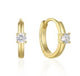 Solitaire Zircon Gold Hoops