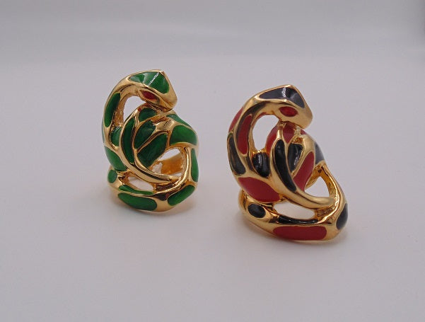 ANILLO SERPIENTE CORAL (ROJO BLANCO)