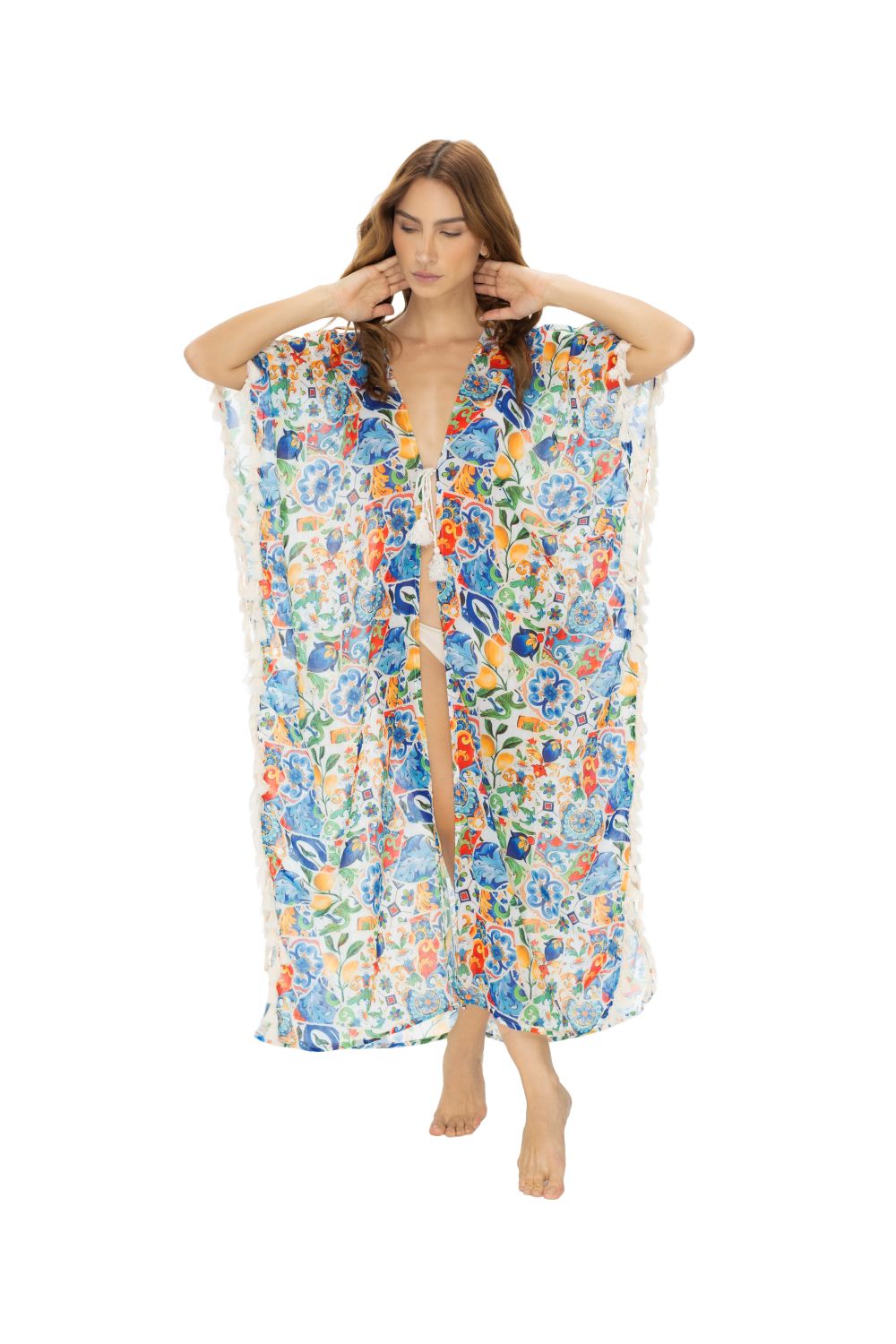 CARDIGAN LARGO CON DISEÑO LOCALIZADO