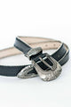 CINTURON DELGADO SILVER NEGRO