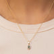 Sapphire Charm Silver Necklace