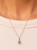 Emerald  Charm Necklace Silver