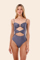 Gray Blue Wavelet One Piece