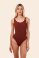 Textured Wave Barn Red Tag One Piece
