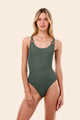 Textured Wave Serenity Green Tag One Piece