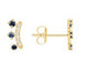 Wave Sapphire Gold Studs