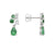 Drop Emerald Silver Studs