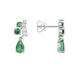 Drop Emerald Silver Studs