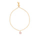 PULSERA CADENA ORO CUARZO ROSADO